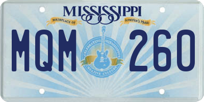MS license plate MQM260