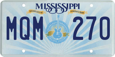 MS license plate MQM270
