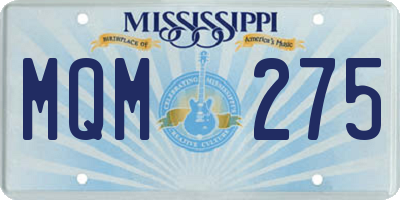 MS license plate MQM275