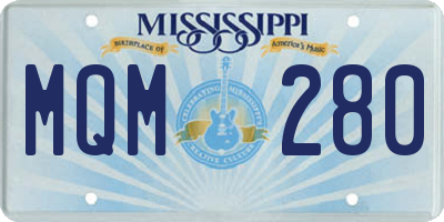 MS license plate MQM280
