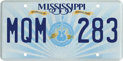 MS license plate MQM283