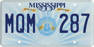MS license plate MQM287