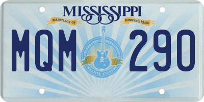 MS license plate MQM290