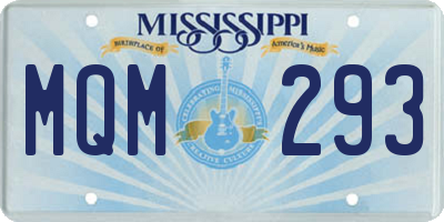 MS license plate MQM293