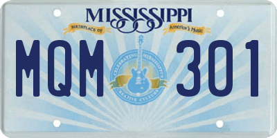 MS license plate MQM301