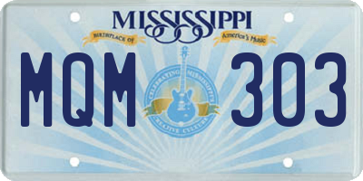 MS license plate MQM303