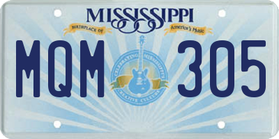 MS license plate MQM305