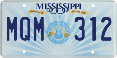 MS license plate MQM312
