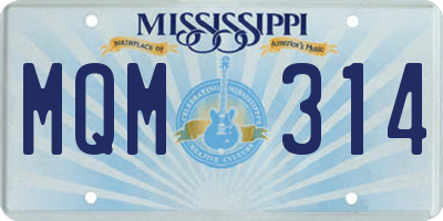 MS license plate MQM314