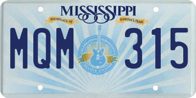 MS license plate MQM315