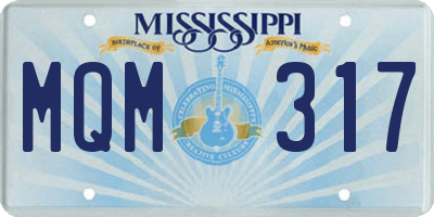 MS license plate MQM317