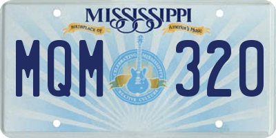 MS license plate MQM320
