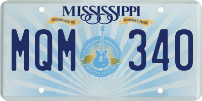 MS license plate MQM340