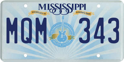 MS license plate MQM343