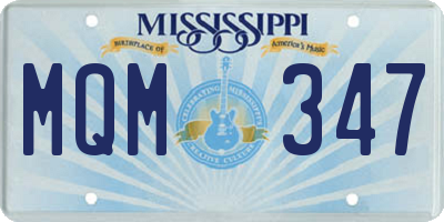 MS license plate MQM347