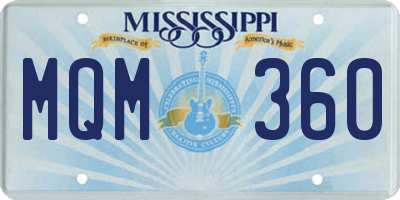 MS license plate MQM360