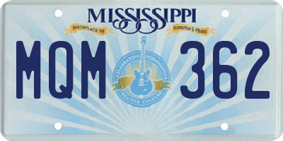 MS license plate MQM362