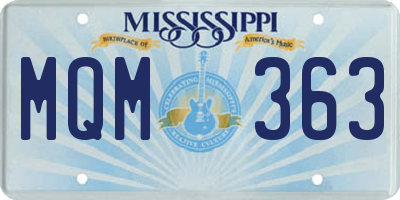 MS license plate MQM363