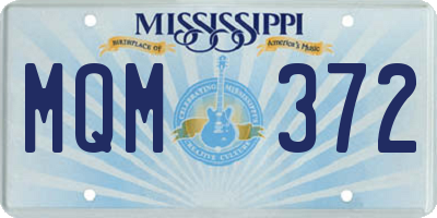 MS license plate MQM372