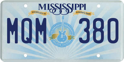 MS license plate MQM380