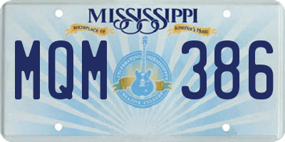 MS license plate MQM386