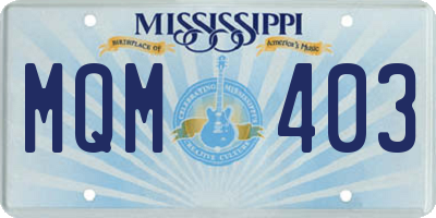 MS license plate MQM403
