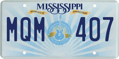 MS license plate MQM407