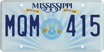 MS license plate MQM415