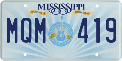 MS license plate MQM419
