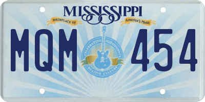 MS license plate MQM454