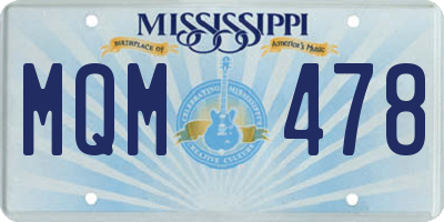 MS license plate MQM478