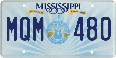 MS license plate MQM480