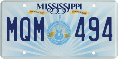 MS license plate MQM494