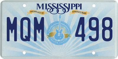 MS license plate MQM498