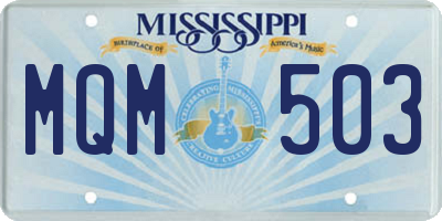 MS license plate MQM503