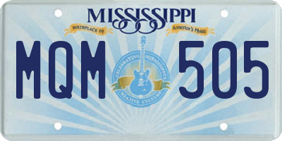 MS license plate MQM505
