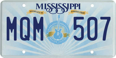 MS license plate MQM507