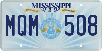 MS license plate MQM508