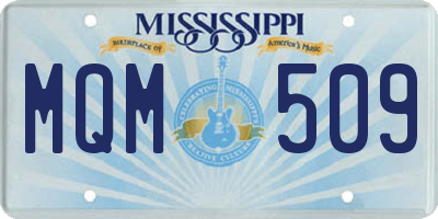 MS license plate MQM509
