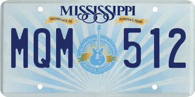 MS license plate MQM512
