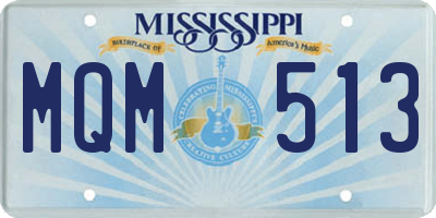 MS license plate MQM513
