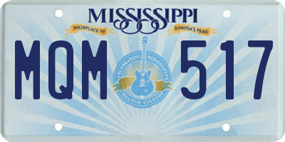 MS license plate MQM517