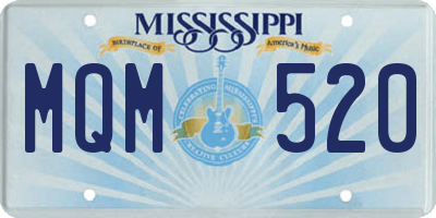 MS license plate MQM520