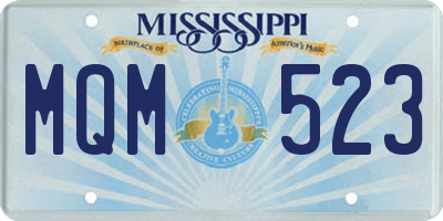 MS license plate MQM523