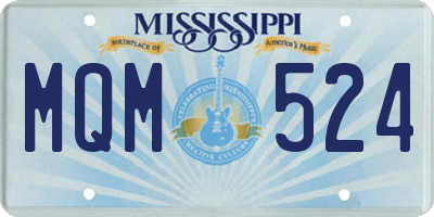 MS license plate MQM524