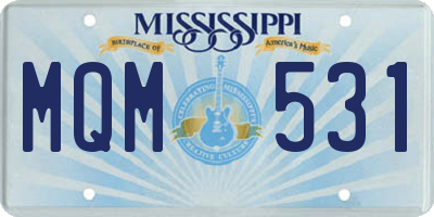 MS license plate MQM531