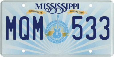 MS license plate MQM533
