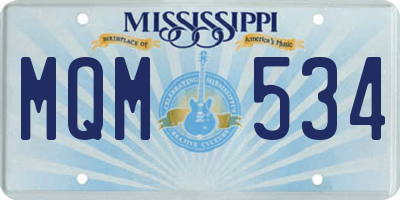 MS license plate MQM534