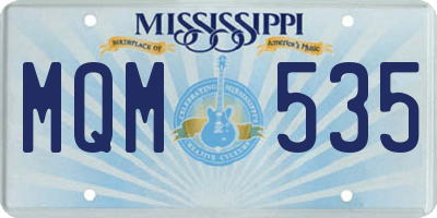 MS license plate MQM535