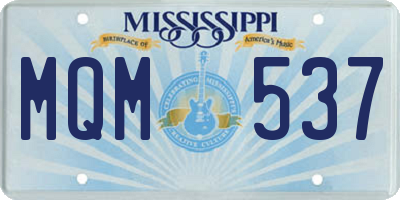 MS license plate MQM537